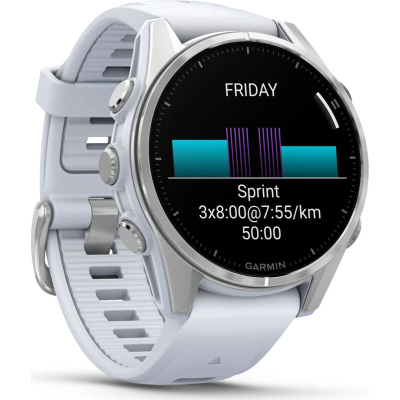 Смарт-годинник Garmin Fenix 8 Amoled 43 мм Silver with Whitestone Silicone Band (010-02903-00) фото №3