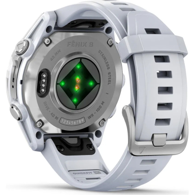Смарт-годинник Garmin Fenix 8 Amoled 43 мм Silver with Whitestone Silicone Band (010-02903-00) фото №6