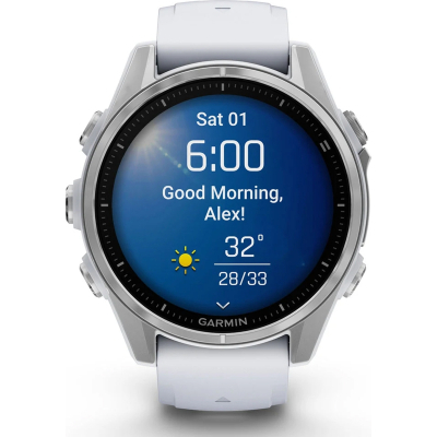 Смарт-годинник Garmin Fenix 8 Amoled 43 мм Silver with Whitestone Silicone Band (010-02903-00) фото №8