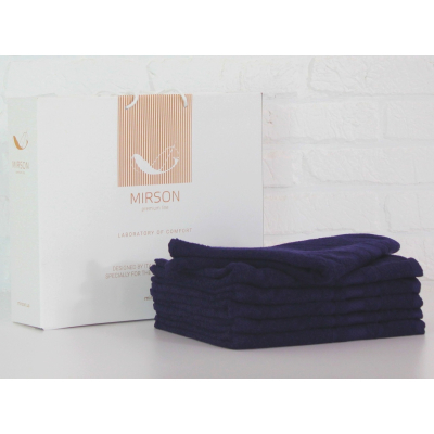 Рушник MirSon набор банных №5073 Elite SoftNess Darkblue 70х140 6 шт (2200003524130)