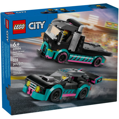 Конструктор Lego City Автомобіль для перегонів й автовоз 328 деталей (60406)
