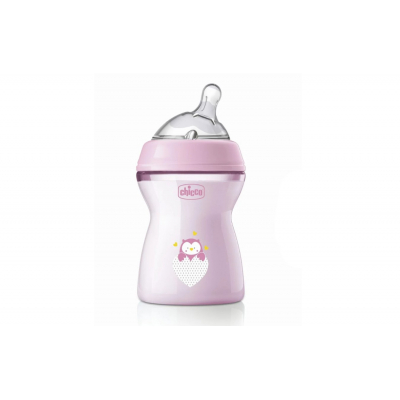 Пляшечка для годування Chicco Бутылочка для кормления  Natural Feeling силикон средний поток 250мл розовая (81323.10)