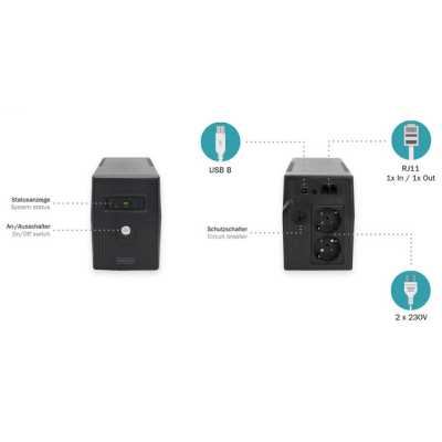 Источник бесперебойного питания Digitus 600VA DN-170063 (DN-170063) фото №4