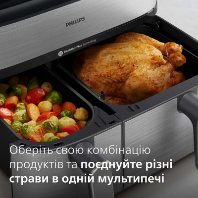Мультипечь Philips Dual Basket Airfryer 5000 Series (NA555/00) фото №5