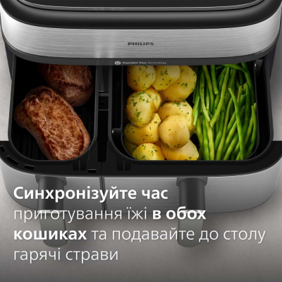 Мультипечь Philips Dual Basket Airfryer 5000 Series (NA555/00) фото №6