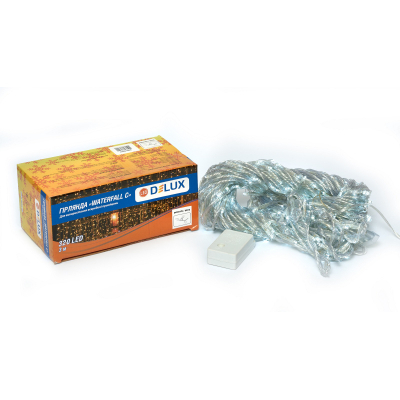 Гирлянда Delux Waterfall С 320LED 3х3 м білий/прозорий IP20 (90018007)