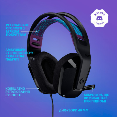 Наушники Logitech G335 Wired Gaming Black (981-000978) фото №6