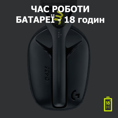 Наушники Logitech G435 Lightspeed Wireless Gaming Headset Black (981-001050) фото №6