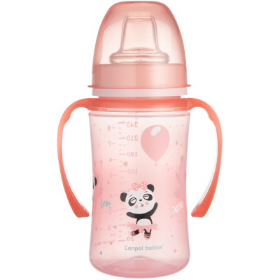 Пляшечка для годування Canpol babies Поильник-непроливайка  EasyStart 240 мл -Sweet fun рожева (35/208_pin)