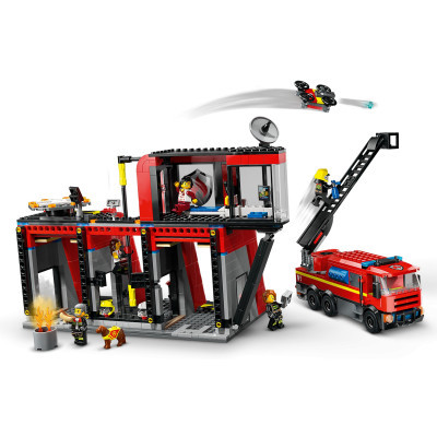 Конструктор Lego City Пожежне депо з пожежною машиною 843 деталей (60414) фото №3