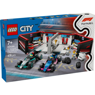 Конструктор Lego City Гараж F1 та автомобілі Mercedes-AMG і Alpine (60444)