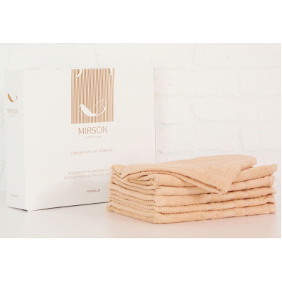 Рушник MirSon набор банных №5075 Elite SoftNess Ivory 70х140 6 шт (2200003524154)