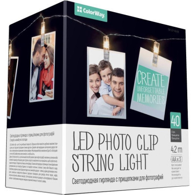 Гірлянда Colorway 40 LED, 4.2м, гирлянда с прищепками (CW-LCP-40L42B) фото №2