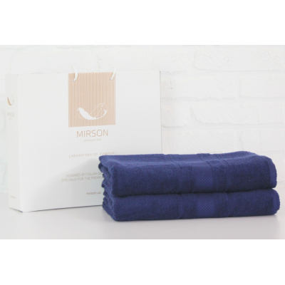 Рушник MirSon набор банных №5076 Elite SoftNess Kingblue 50х90, 70х140 (2200003183146)