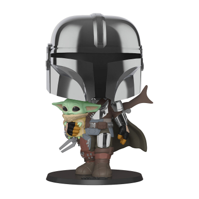 Іграшкова фігурка Funko Pop Мандалорець у хромі з малюком 25 см (49931)