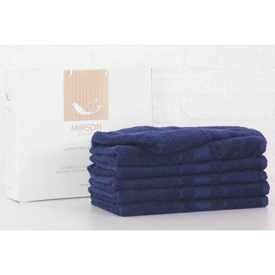 Рушник MirSon набор банных №5076 Elite SoftNess Kingblue 70х140 6 шт (2200003524161)