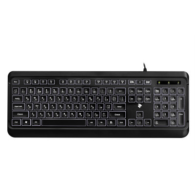 Клавіатура 2E KS120 White backlight USB Black (-KS120UB)