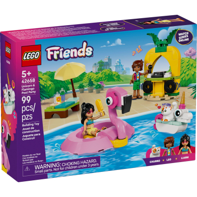 Конструктор Lego Friends Вечірка єдинорога та фламінго біля басейну (42658)