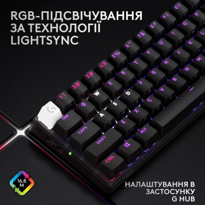 Клавіатура Logitech G Pro X 60 Lightspeed GX Tactile Wireless/Bluetooth UA Black (920-011911) фото №12