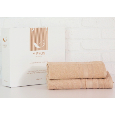 Рушник MirSon набор банных №5084 Elite SoftNess Beige 50х90, 70х140 (2200003960884)