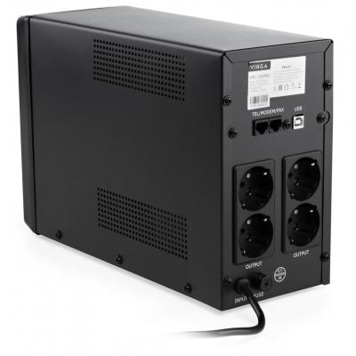 Джерело безперебійного живлення Vinga LCD 1200VA metal case with USB (VPC-1200MU) фото №7
