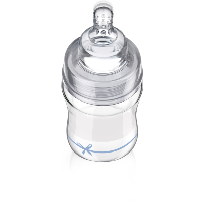 Пляшечка для годування Lovi Бутылочка для кормления  Diamond Glass Baby Shower стеклянная 150 мл Голубая (74/104boy) фото №2