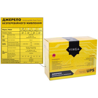 Джерело безперебійного живлення Vinga LCD 1200VA metal case (VPC-1200M) фото №12