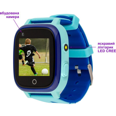 Smart часы AmiGo GO005 4G WIFI Kids waterproof Thermometer Blue (747017) фото №4