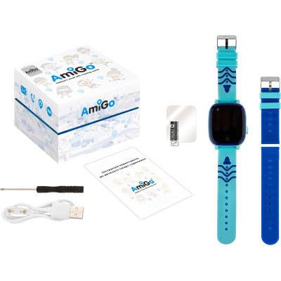 Smart часы AmiGo GO005 4G WIFI Kids waterproof Thermometer Blue (747017) фото №8