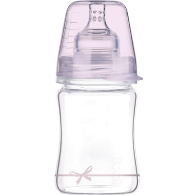 Пляшечка для годування Lovi Бутылочка для кормления  Diamond Glass Baby Shower стеклянная 150 мл Розовая (74/104girl)