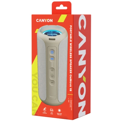 Портативная колонка Canyon OnMove 15 EQ TWS IPX6 Beige (CNE-CBTSP15BG) фото №6