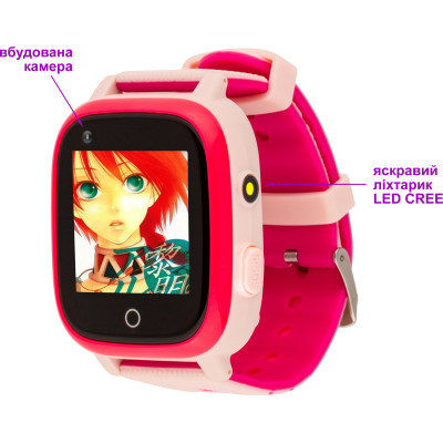 Smart годинник AmiGo GO005 4G WIFI Kids waterproof Thermometer Pink (747018) фото №4