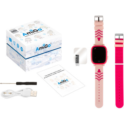 Smart годинник AmiGo GO005 4G WIFI Kids waterproof Thermometer Pink (747018) фото №8