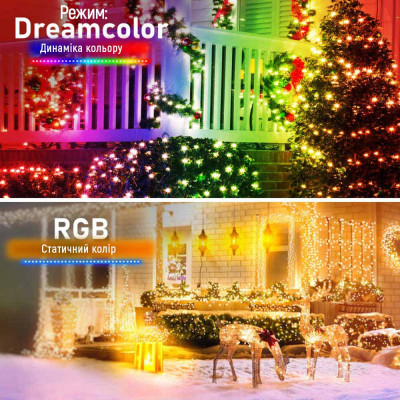 Гірлянда Colorway Smart LED RGB WiFi Bluetooth 10M 60LED IP65 (CW-GS-60L10UMC) фото №9