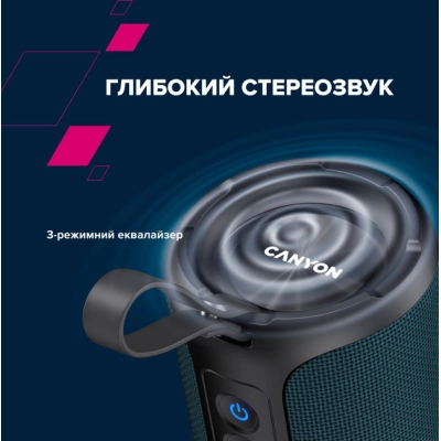 Портативна колонка Canyon OnMove 15 EQ TWS IPX6 Dark Blue (CNE-CBTSP15BK) фото №7