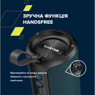 Портативна колонка Canyon OnMove 15 EQ TWS IPX6 Dark Blue (CNE-CBTSP15BK) фото №9
