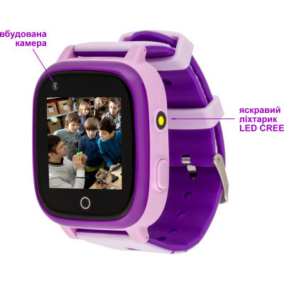 Smart часы AmiGo GO005 4G WIFI Kids waterproof Thermometer Purple (747019) фото №4