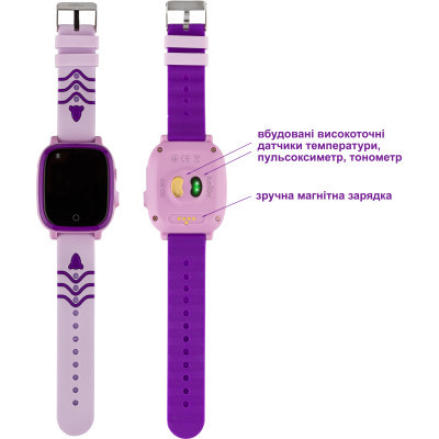 Smart часы AmiGo GO005 4G WIFI Kids waterproof Thermometer Purple (747019) фото №5