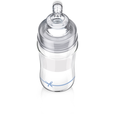 Пляшечка для годування Lovi Бутылочка для кормления  Diamond Glass Baby Shower стеклянная 250 мл Голубая (74/204boy) фото №2