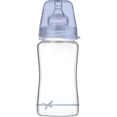 Пляшечка для годування Lovi Бутылочка для кормления  Diamond Glass Baby Shower стеклянная 250 мл Голубая (74/204boy)