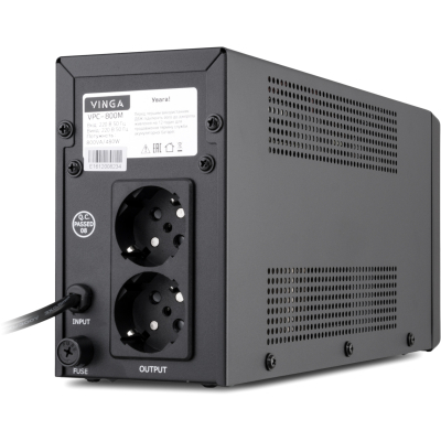 Джерело безперебійного живлення Vinga LCD 800VA metal case (VPC-800M) фото №6