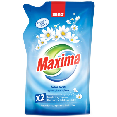 Кондиціонер для білизни Sano Maxima Ultra Fresh сменная упаковка 1 л (7290010935420)