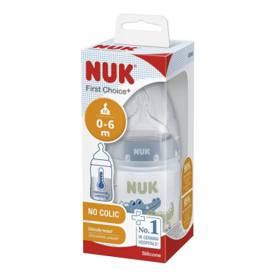 Пляшечка для годування Nuk Бутылочка для кормления  First Choice Plus Крокодилы 150 мл Синяя (3952401) фото №2