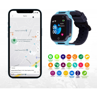 Smart годинник AmiGo GO008 MILKY GPS WIFI Blue (873292) фото №7