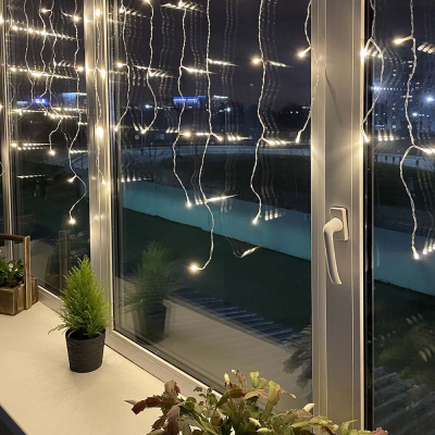 Гірлянда Colorway Бахрома 3 м x 0.6 м 100 Led IP20 кольорова USB (CW-GF-100L36UMC) фото №4