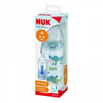 Пляшечка для годування Nuk Бутылочка для кормления  First Choice Plus Крокодилы 300 мл Синяя (3952397) фото №2