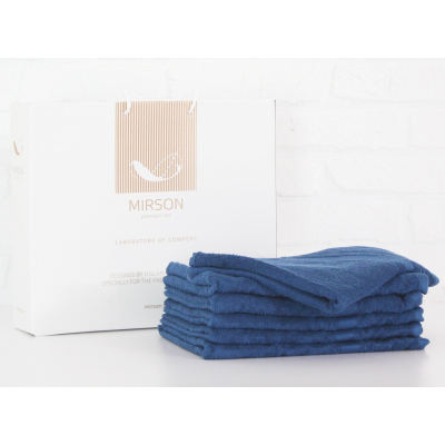 Рушник MirSon набор банных №5085 Elite SoftNess Blueberry 70х140 6 шт (2200003524253)