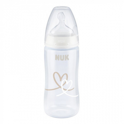 Пляшечка для годування Nuk Бутылочка для кормления  First Choice Plus Сердца 300 мл Бежевая (3952398)