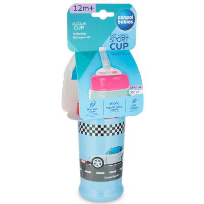 Пляшечка для годування Canpol babies Поильник-непроливайка  Racing Темно-синий 350 мл (56/516_blud) фото №3