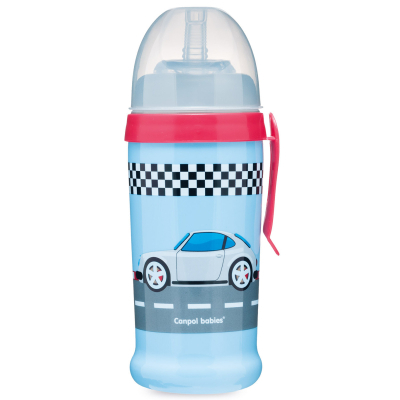 Пляшечка для годування Canpol babies Поильник-непроливайка  Racing Темно-синий 350 мл (56/516_blud)